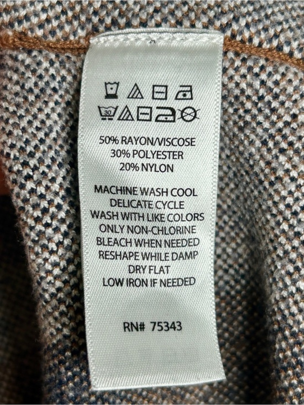 Tahari Women’s Large Plaid Poncho Cape Full Zip Brown Navy Cream Fall - Picture 9 of 9